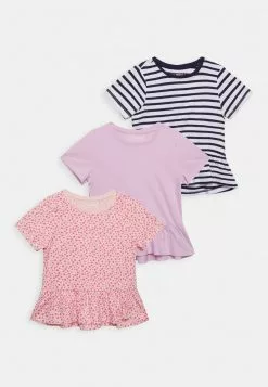 Friboo Niños PEPLUM HEM TEE 3 PACK - Camiseta Estampada - Pink - 402_purple - 404_dark Blue - 503