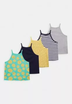 Friboo Niños STRAPPY VEST 5 PACK - Top - Multi-coloured - 917_yellow - 202_dark Blue - 503