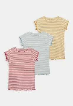 Friboo Niños 3 PACK GIRL RIB TEE - Camiseta Básica - Blue - 502_yellow - 202_pink - 402
